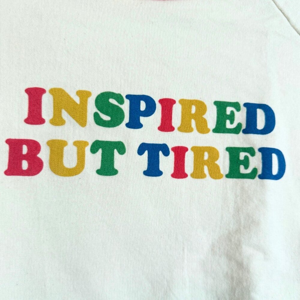 Valfre | Inspired But Tired Crewneck Cotton Sweatshirt Size XS - Picture 3 of 4